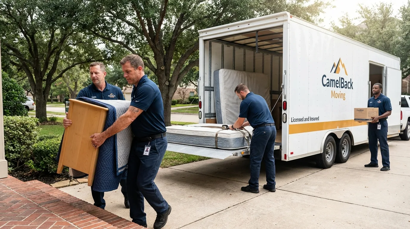 Crew loading residential truck for cross-state move from Woods Cross, UT