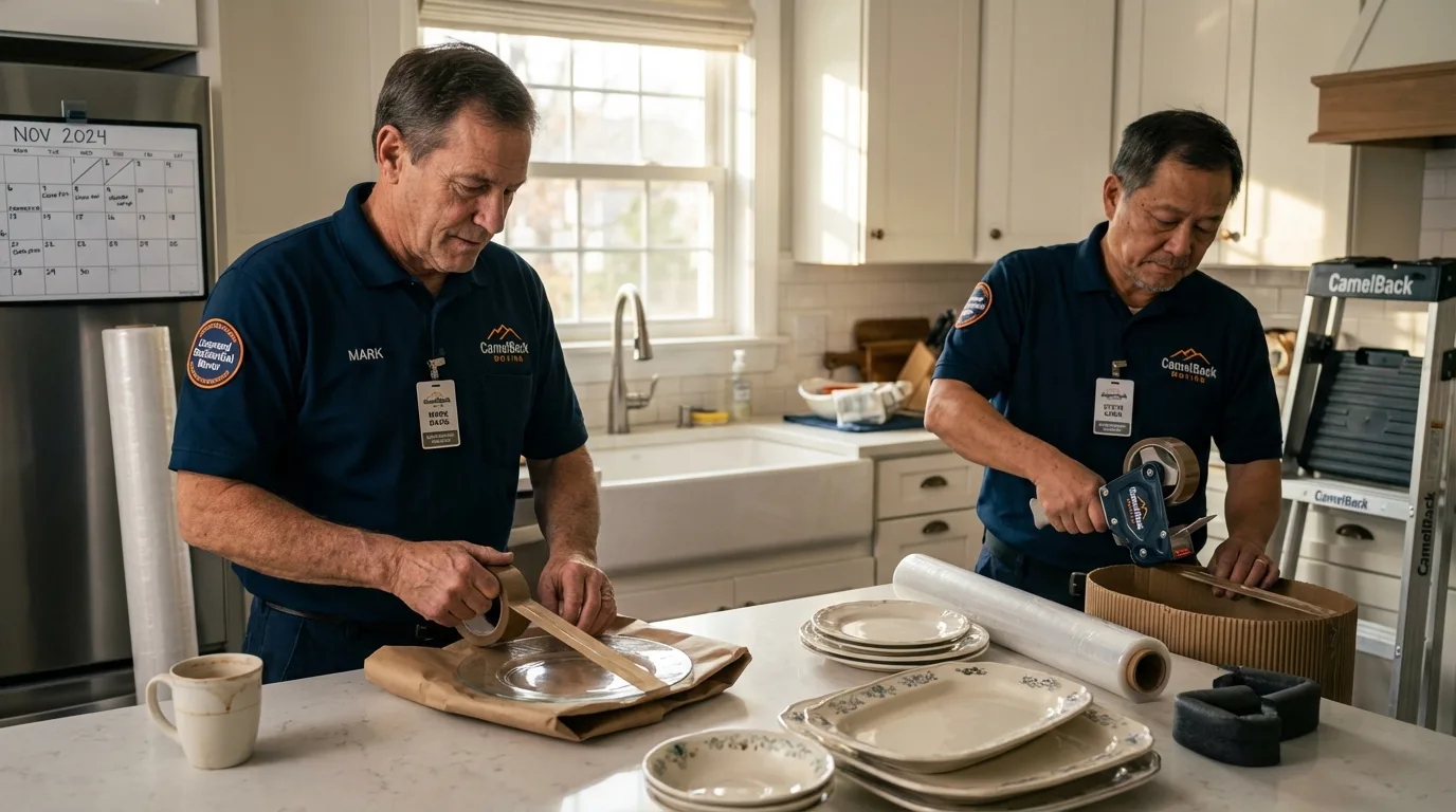 Professional crew packing kitchen dishware in Woods Cross, UT